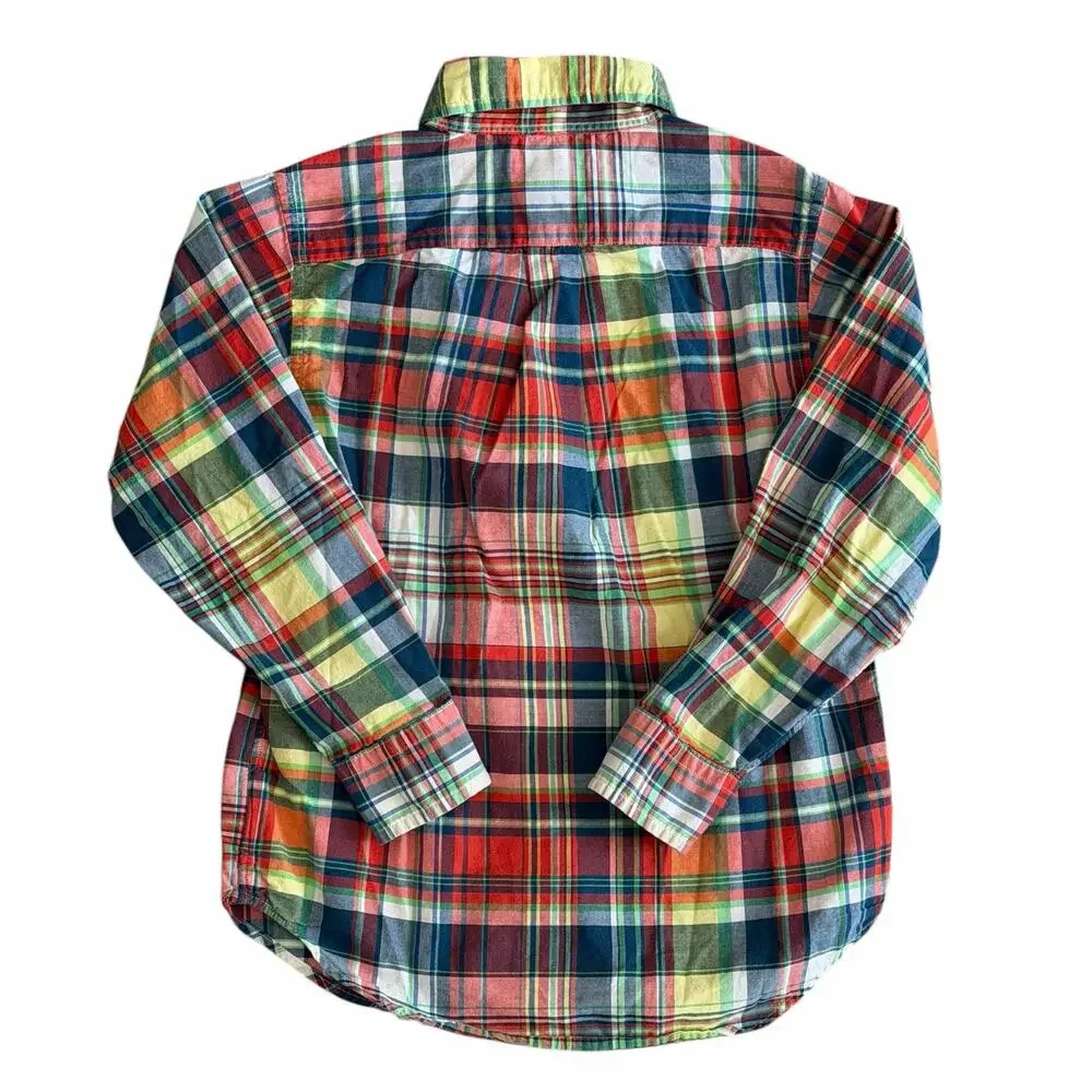 RALPH LAUREN Boys Long Sleeve Plaid Button Down Size 6